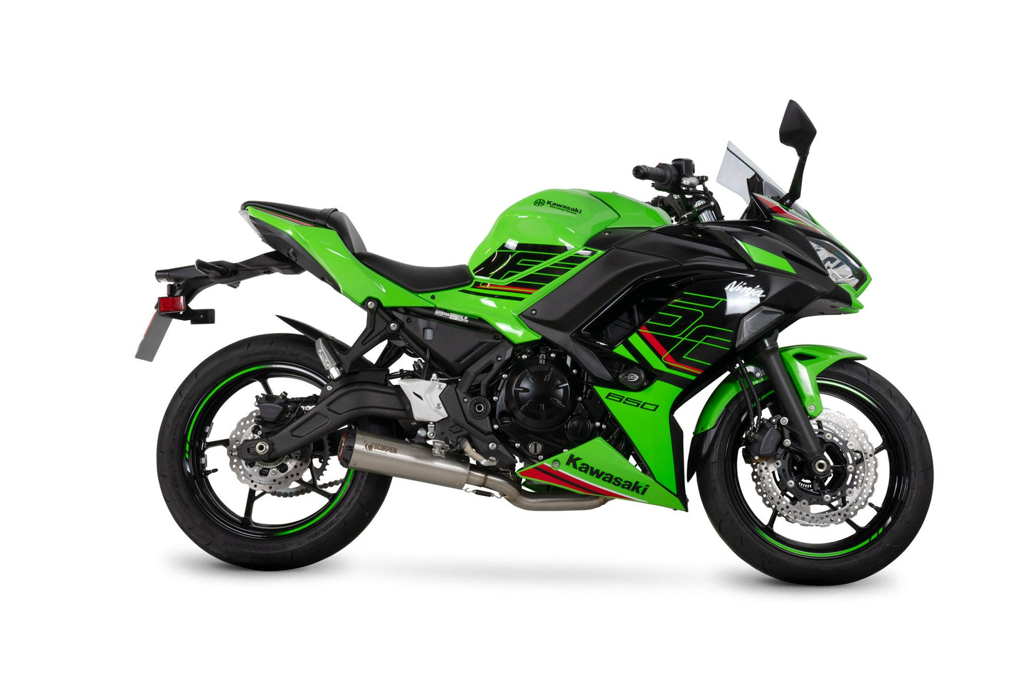 Kawasaki Ninja 650 Red Power Full System - Stainless Steel Sleeve - Scorpion Exhaust