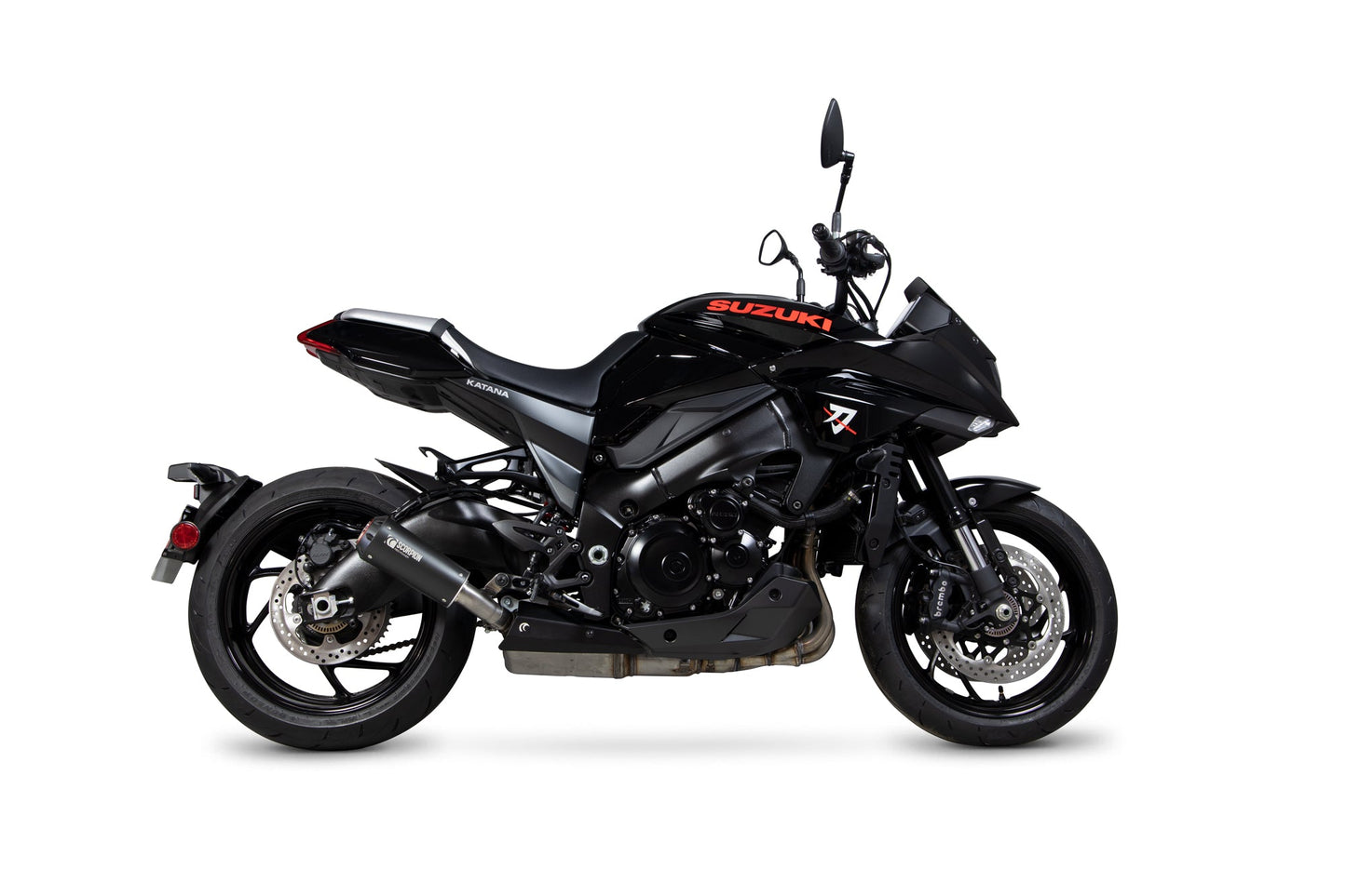 Suzuki GSX-S 1000 Katana Red Power Slip-on - Black Ceramic Coated Sleeve - Scorpion Exhaust