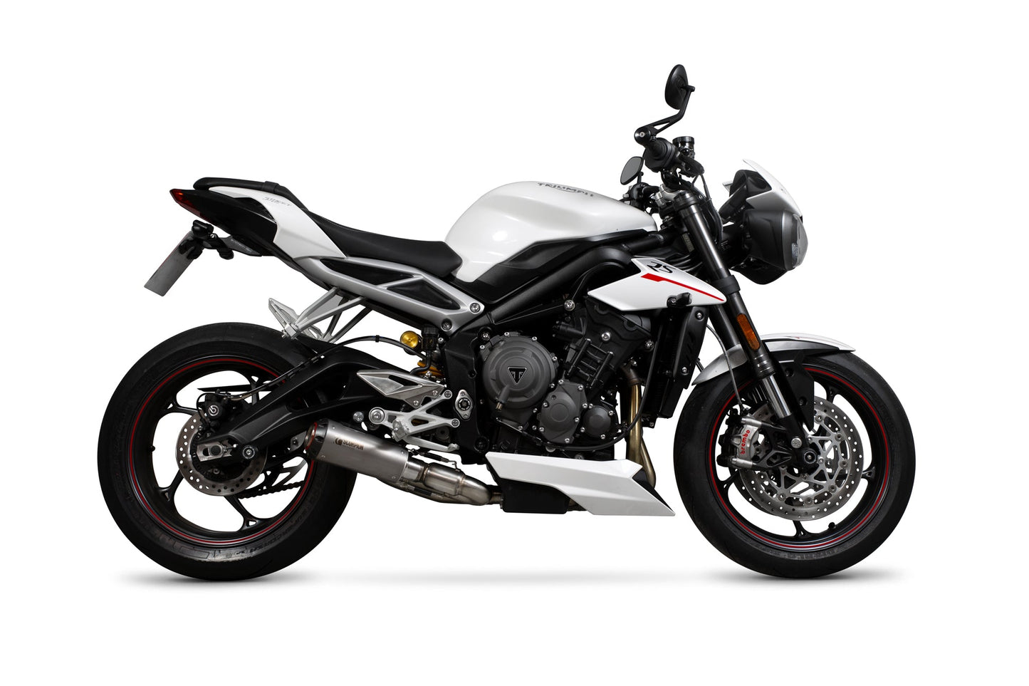 Triumph Street Triple 765 R / Street Triple 765 S / Street Triple 765 RS Red Power Slip-on - Titanium Sleeve - Scorpion Exhaust