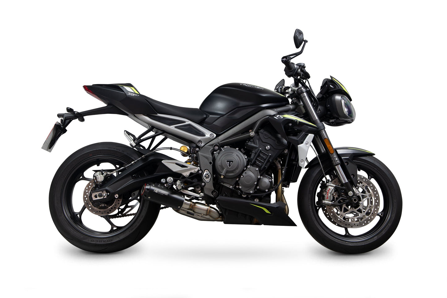 Triumph Street Triple 765 R / RS Red Power Slip-on - Black Ceramic Coated Sleeve - Scorpion Exhaust