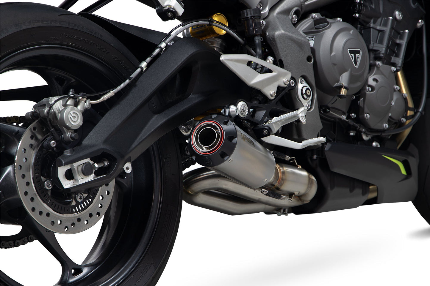 Triumph Street Triple 765 R / RS Red Power Slip-on - Titanium Sleeve - Scorpion Exhaust