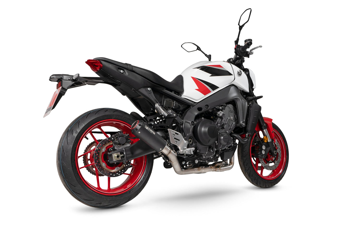 Yamaha MT-09 Red Power Full System - Black Ceramic Coated Sleeve - Scorpion Exhaust
