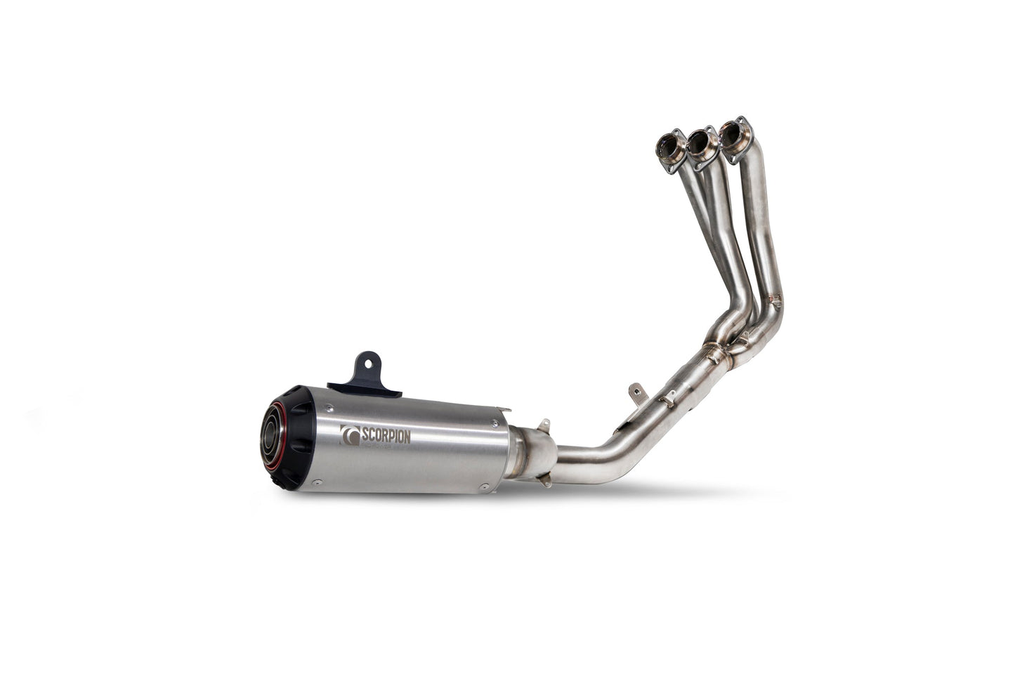Yamaha MT-09 Red Power Full System - Brushed Stainless Steel Sleeve - Scorpion Exhaust