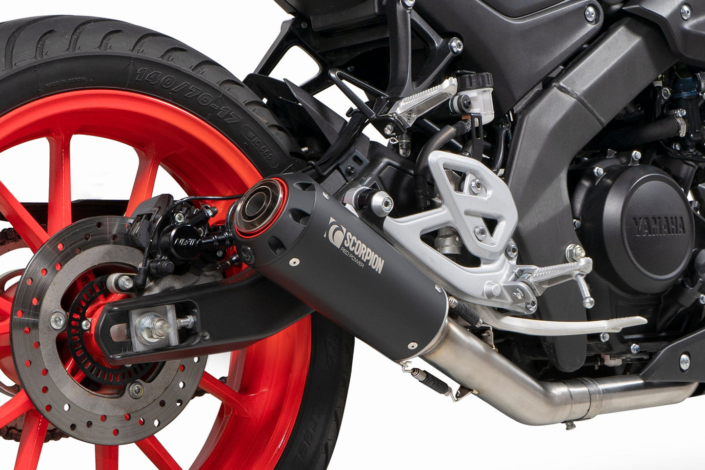 Yamaha MT-125 Euro 5 Red Power Full System - Black Ceramic Coated Sleeve - Scorpion Exhaust