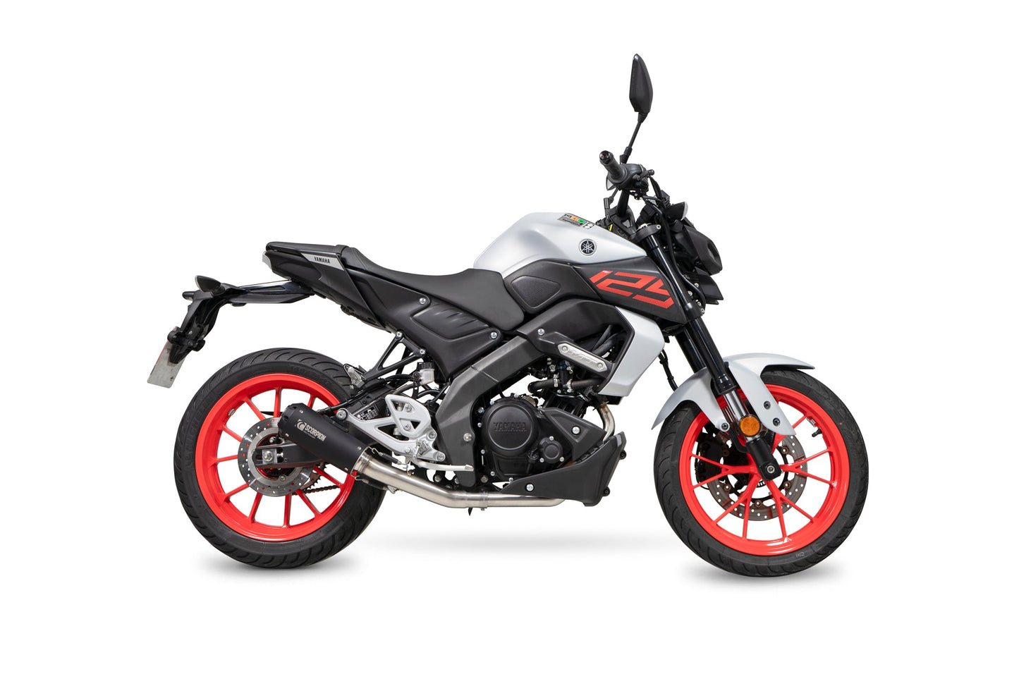 Yamaha MT-125 Euro 5 Red Power Full System - Black Ceramic Coated Sleeve - Scorpion Exhaust