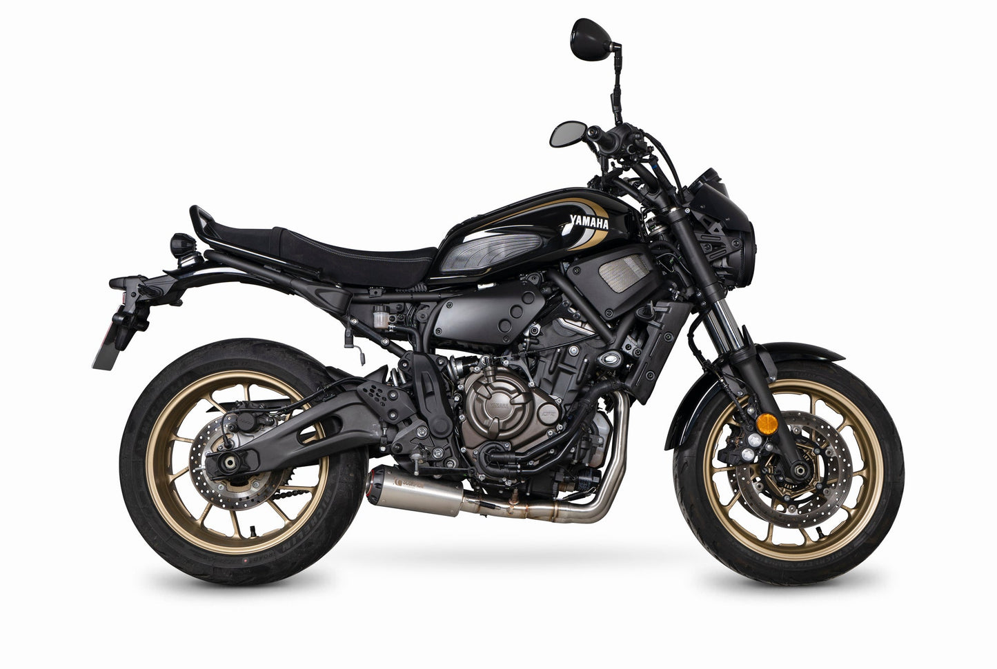 Yamaha XSR 700 Red Power Full System - Brushed Stainless Steel Sleeve - Scorpion Exhaust