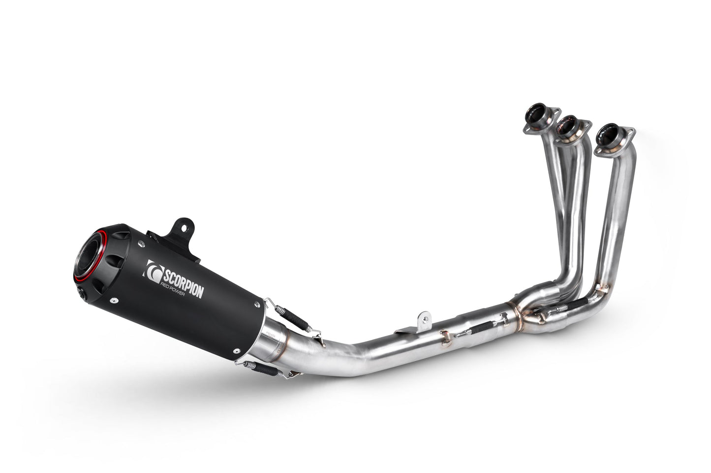 Yamaha MT-09 (INC SP)Red Power Full System - Black Ceramic Coated Sleeve - Scorpion Exhaust