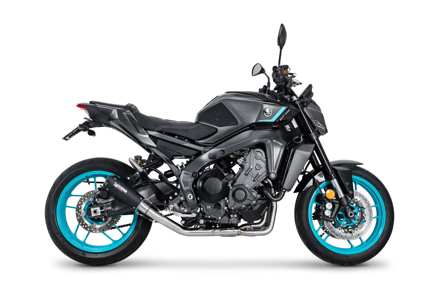Yamaha MT-09 (INC SP)Red Power Full System - Black Ceramic Coated Sleeve - Scorpion Exhaust