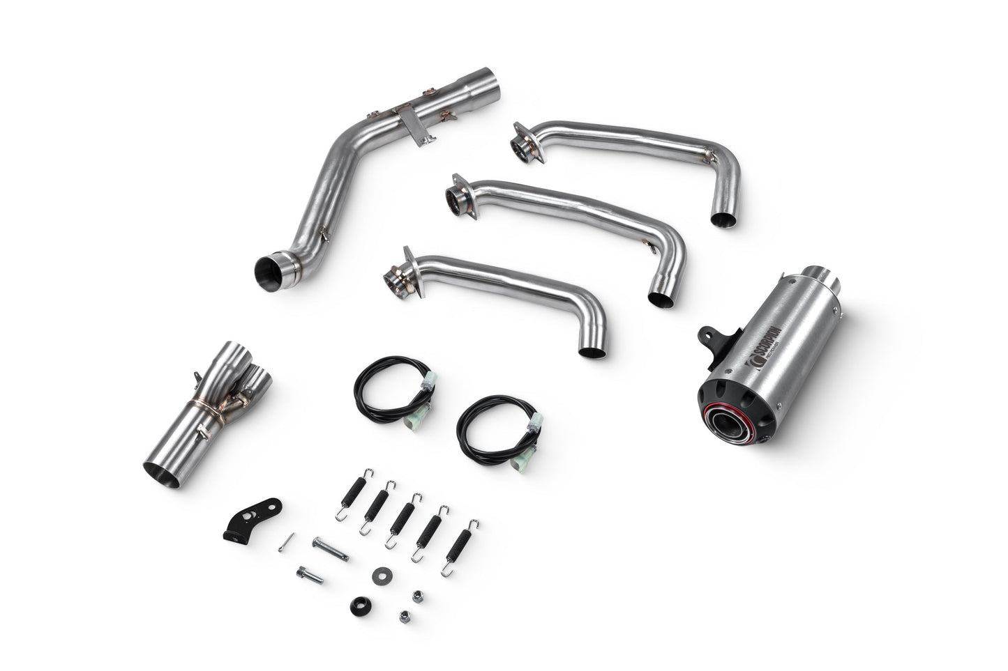 Yamaha MT-09 (INC SP)Red Power Full System - Brushed Stainless Steel Sleeve - Scorpion Exhaust