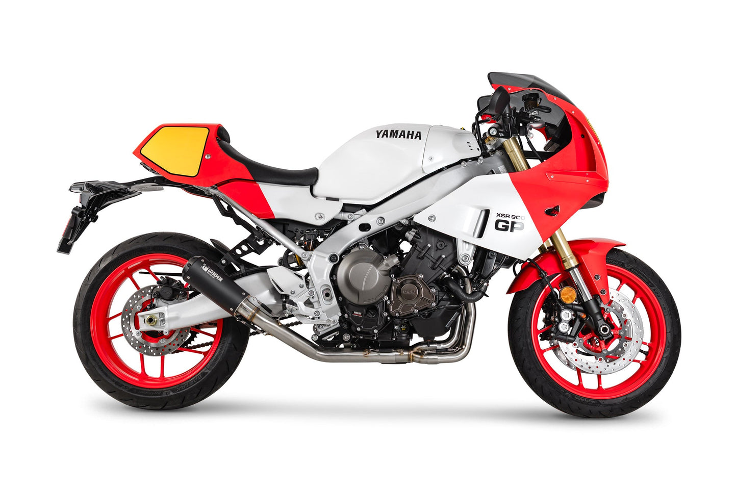 Yamaha XSR 900 GP Red Power Full System - Black Ceramic Coated Sleeve - Scorpion Exhaust