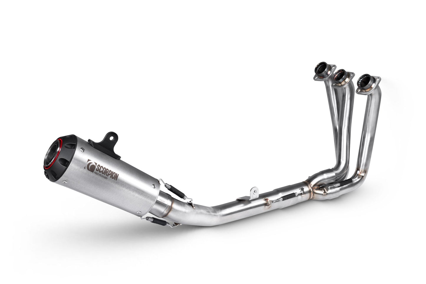 Yamaha XSR 900 GP Red Power Full System - Brushed Stainless Steel Sleeve - Scorpion Exhaust