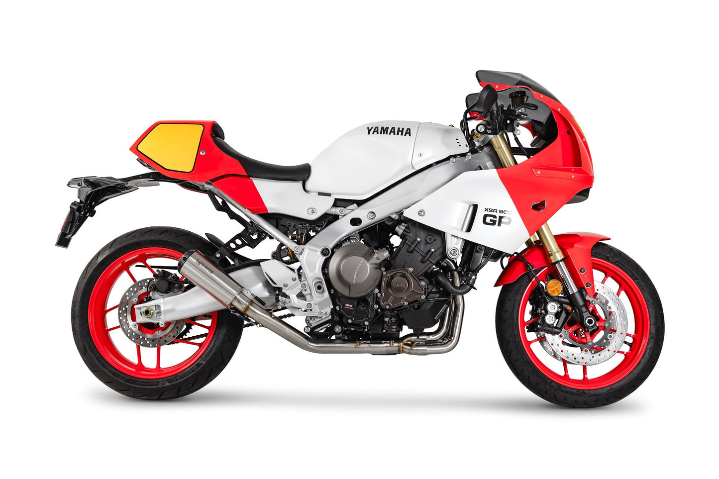 Yamaha XSR 900 GP Red Power Full System - Brushed Stainless Steel Sleeve - Scorpion Exhaust
