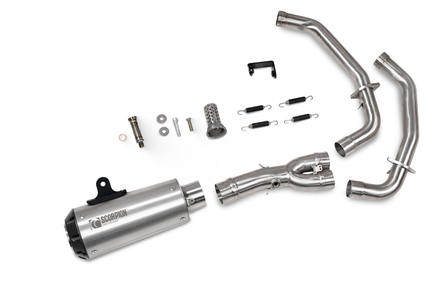 Yamaha MT-07 Euro 5+Red Power Full System - Brushed Stainless Steel Sleeve - Scorpion Exhaust