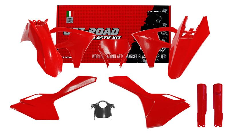 PLASTIC KIT RTECH GASGAS EC EC-F EX EX-F 125/250/300/350/450 2024-2025 OEM RED / FORK GUARDS