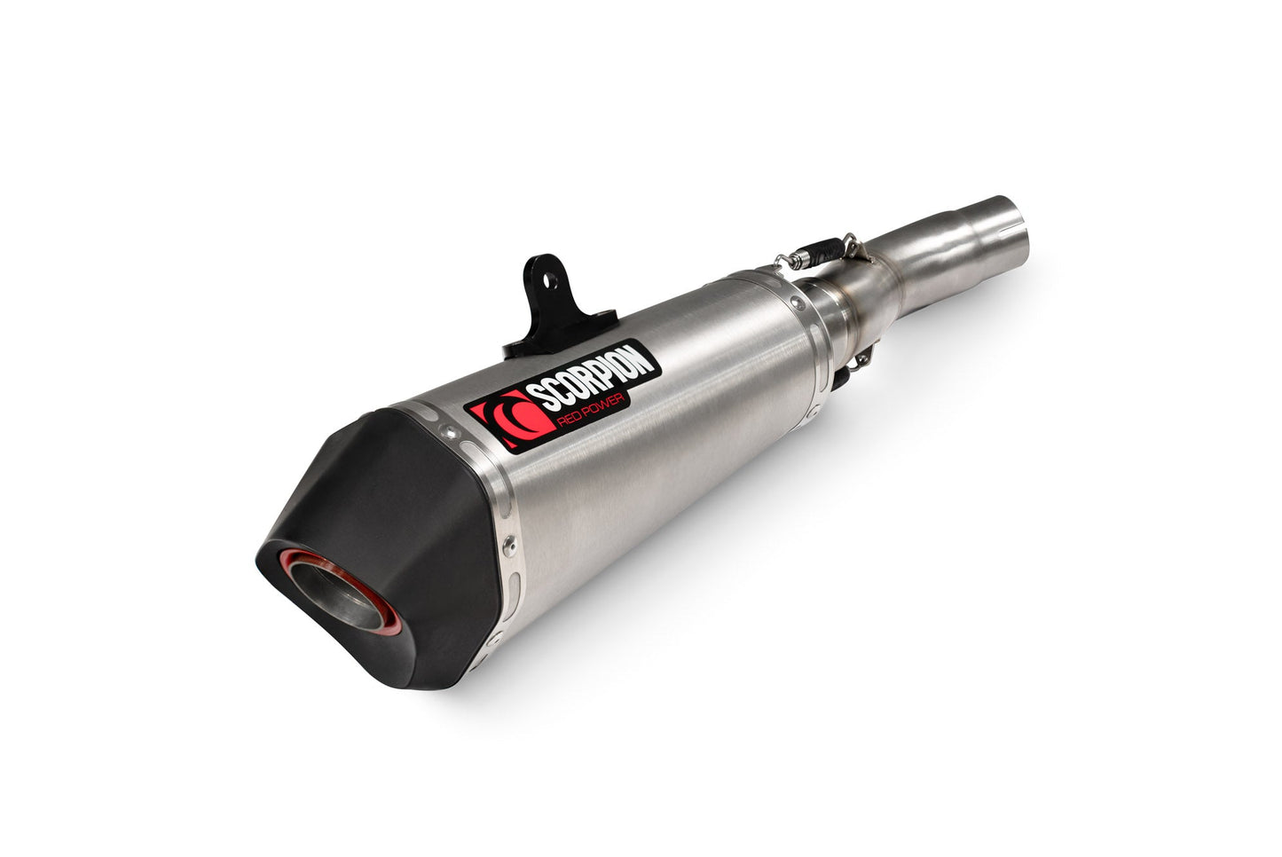 CFMOTO650 MT Serket Taper Slip-on - Brushed Stainless Steel Sleeve - Scorpion Exhaust