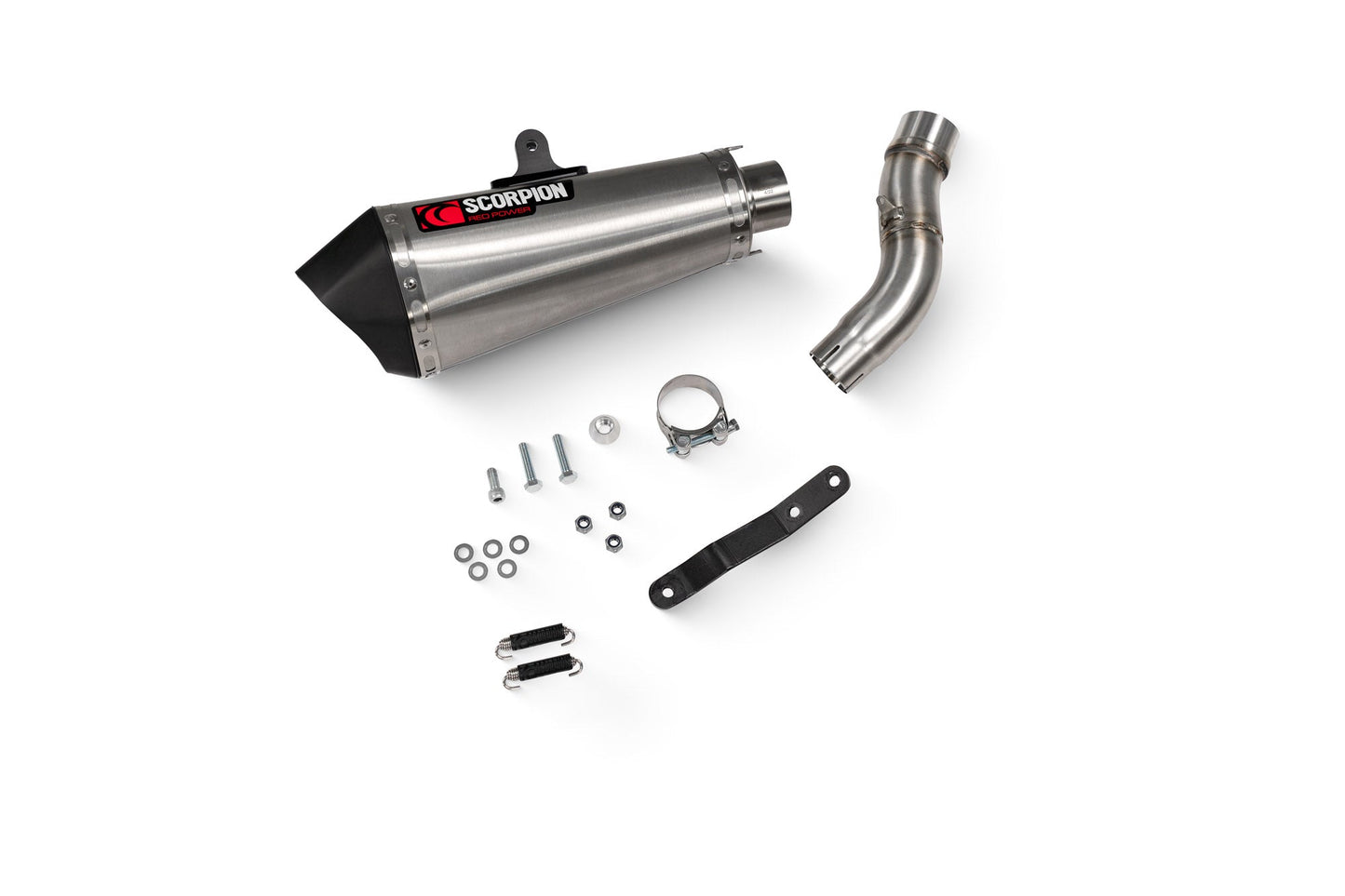 CFMOTO650 MT Serket Taper Slip-on - Brushed Stainless Steel Sleeve - Scorpion Exhaust