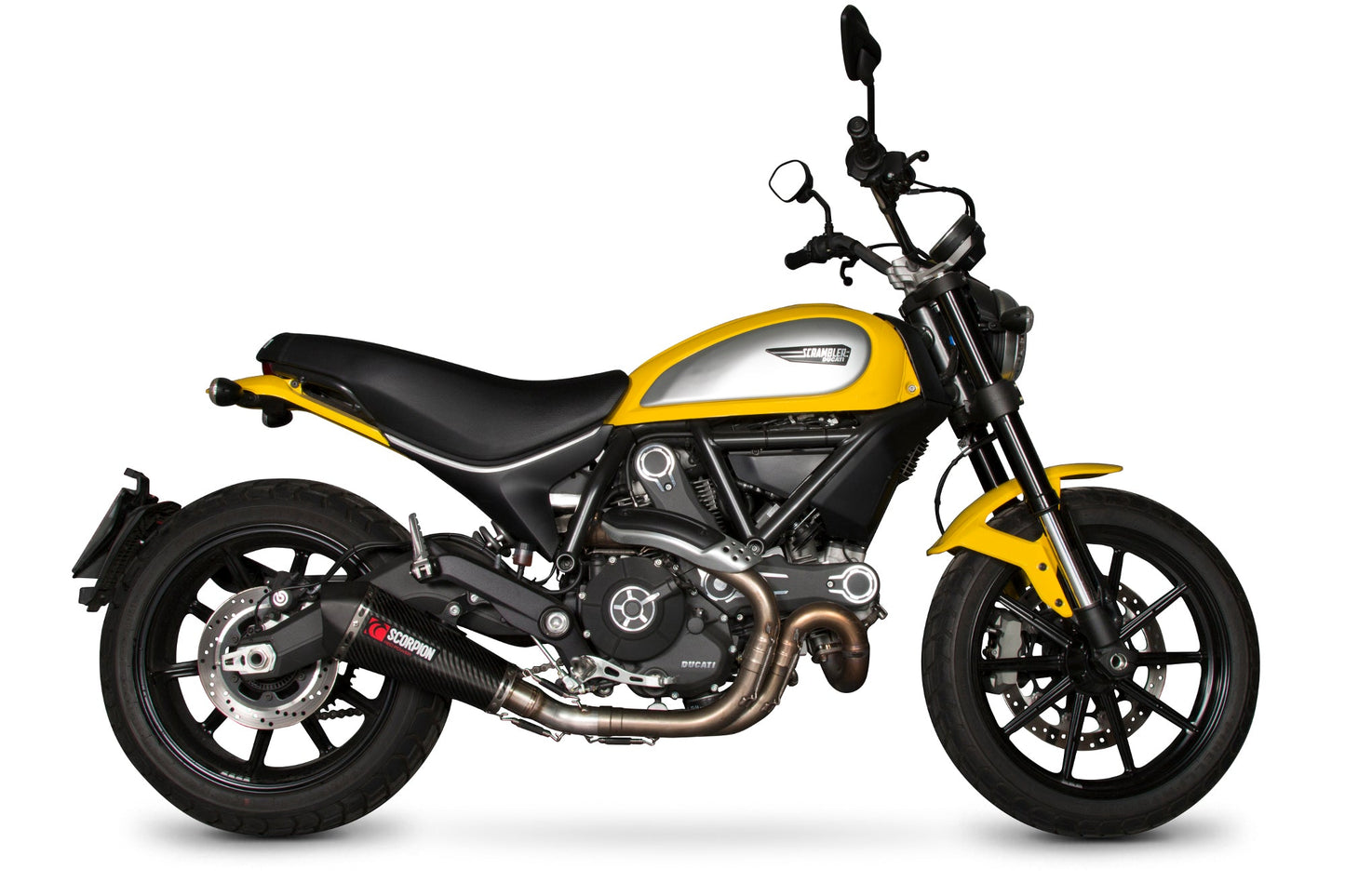 Ducati Scrambler 800 Serket Taper Slip-on - Carbon Fibre Sleeve - Scorpion Exhaust