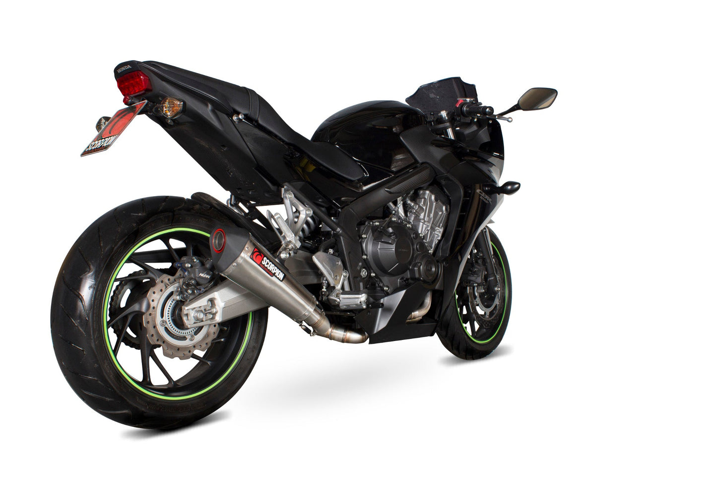 Honda CBR650 F/ CB650 F Serket Taper Full System - Brushed Stainless Steel Sleeve - Scorpion Exhaust