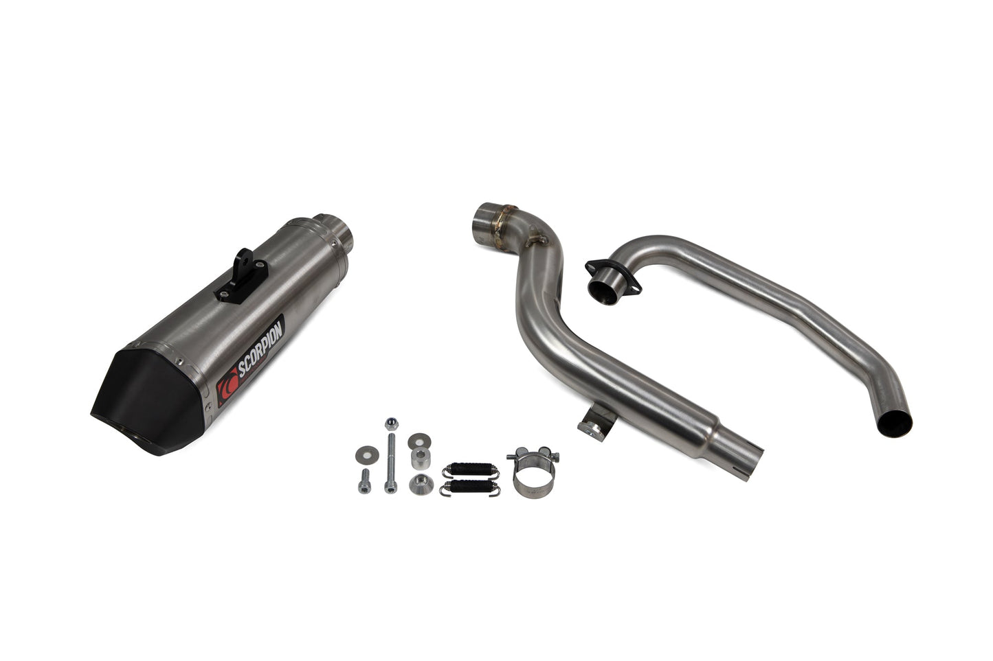 Honda CB125 F Serket Taper Full System - Brushed Stainless Steel Sleeve - Scorpion Exhaust