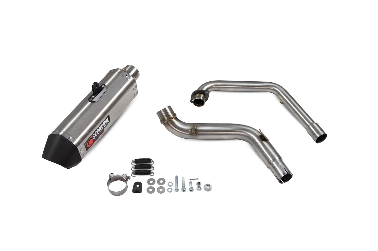 Honda CB125 R Serket Parallel Full System - Brushed Stainless Steel Sleeve - Scorpion Exhaust