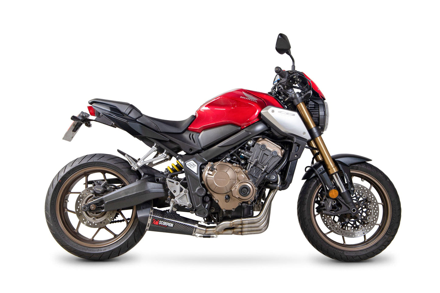 Honda CB650 R Neo Sports Cafe Serket Taper Full System - Carbon Fibre Sleeve - Scorpion Exhaust