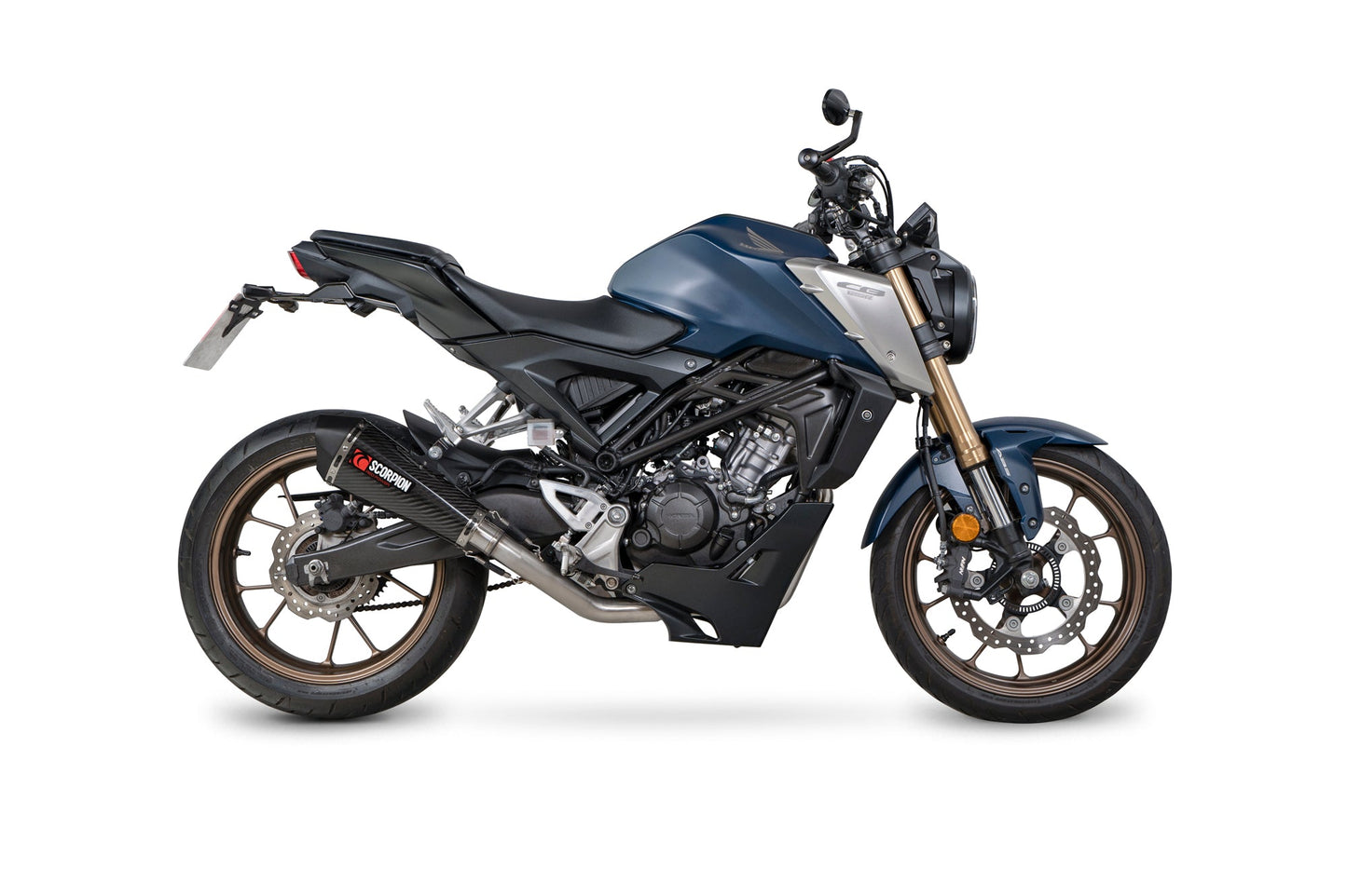 Honda CB 125 R - Single lambda sensor models only Serket Taper Full System - Carbon Fibre Sleeve - Scorpion Exhaust
