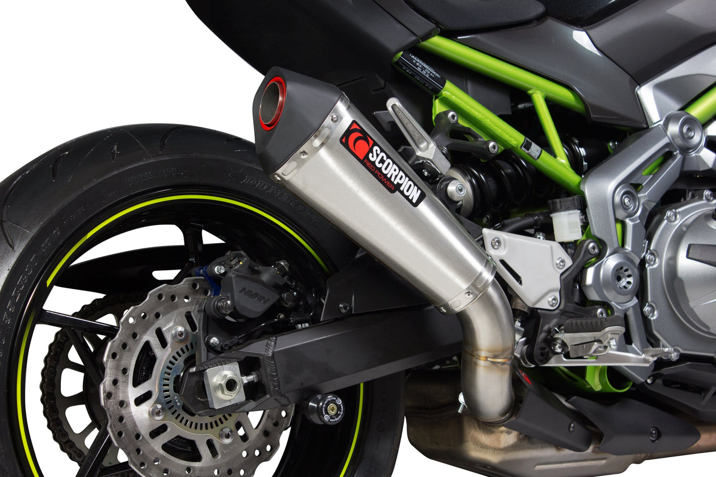 Kawasaki Z900 Serket Taper Slip-on - Brushed Stainless Steel Sleeve - Scorpion Exhaust