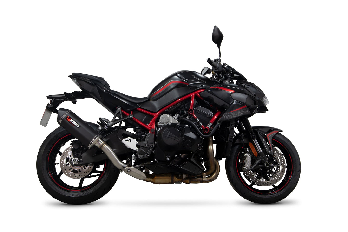 Kawasaki Z H2 Serket Parallel Slip-on - Black Ceramic Coated Sleeve - Scorpion Exhaust