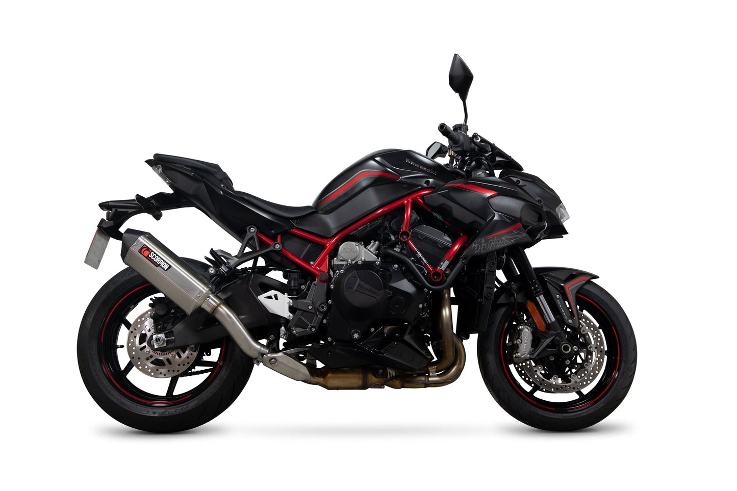Kawasaki Z H2 Serket Parallel Slip-on - Brushed Stainless Steel Sleeve - Scorpion Exhaust