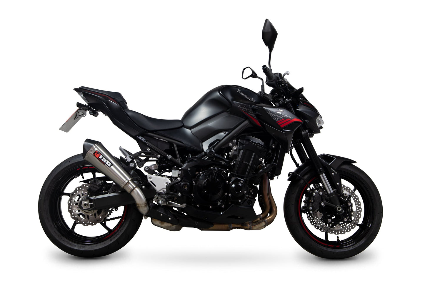 Kawasaki Z900 Serket Taper Slip-on - Brushed Stainless Steel Sleeve. Does not fit US model. - Scorpion Exhaust