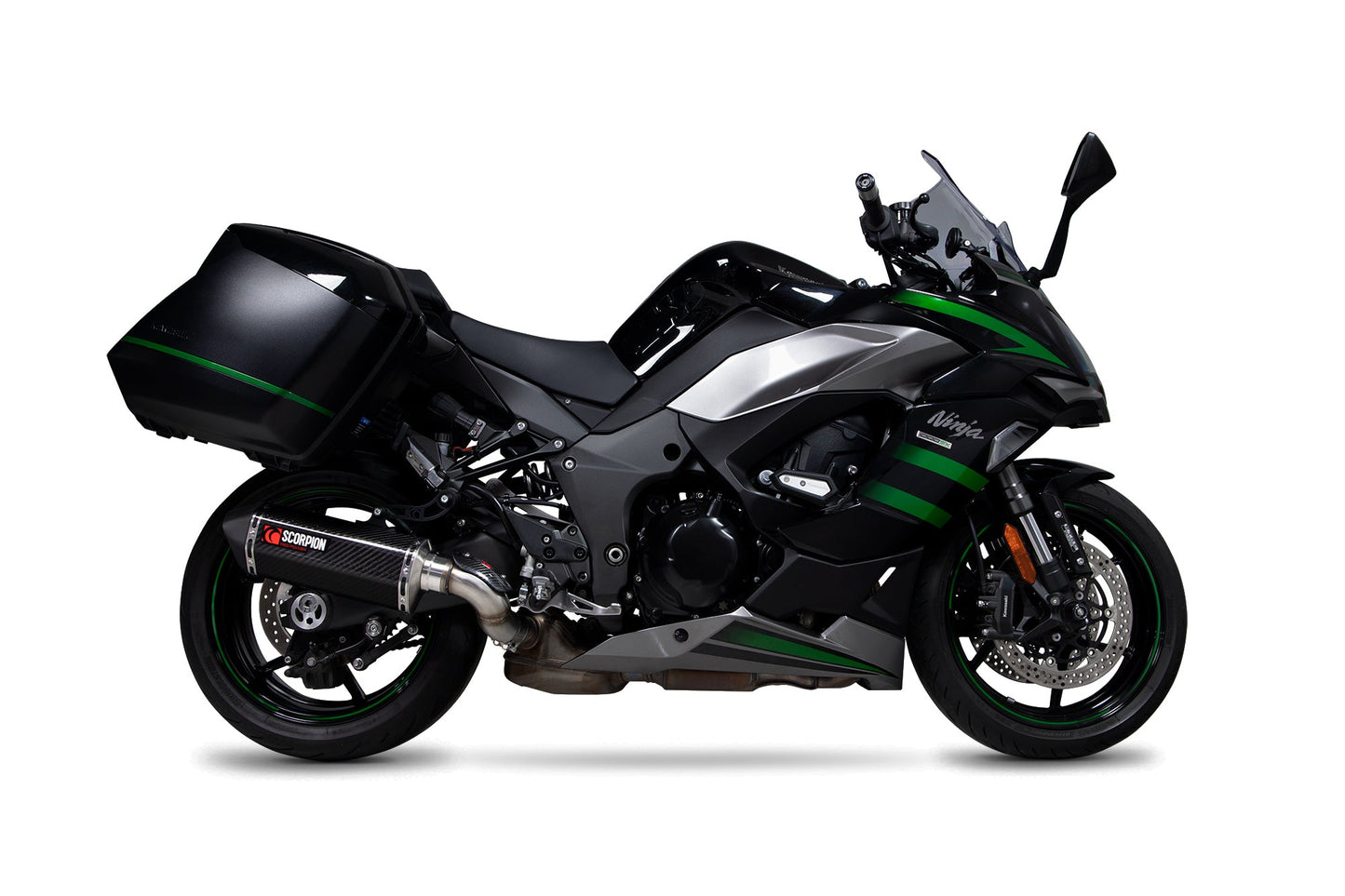 Kawasaki Ninja 1000 SX Serket Parallel Slip-on - Carbon Fibre Sleeve. Fits with panniers - Scorpion Exhaust