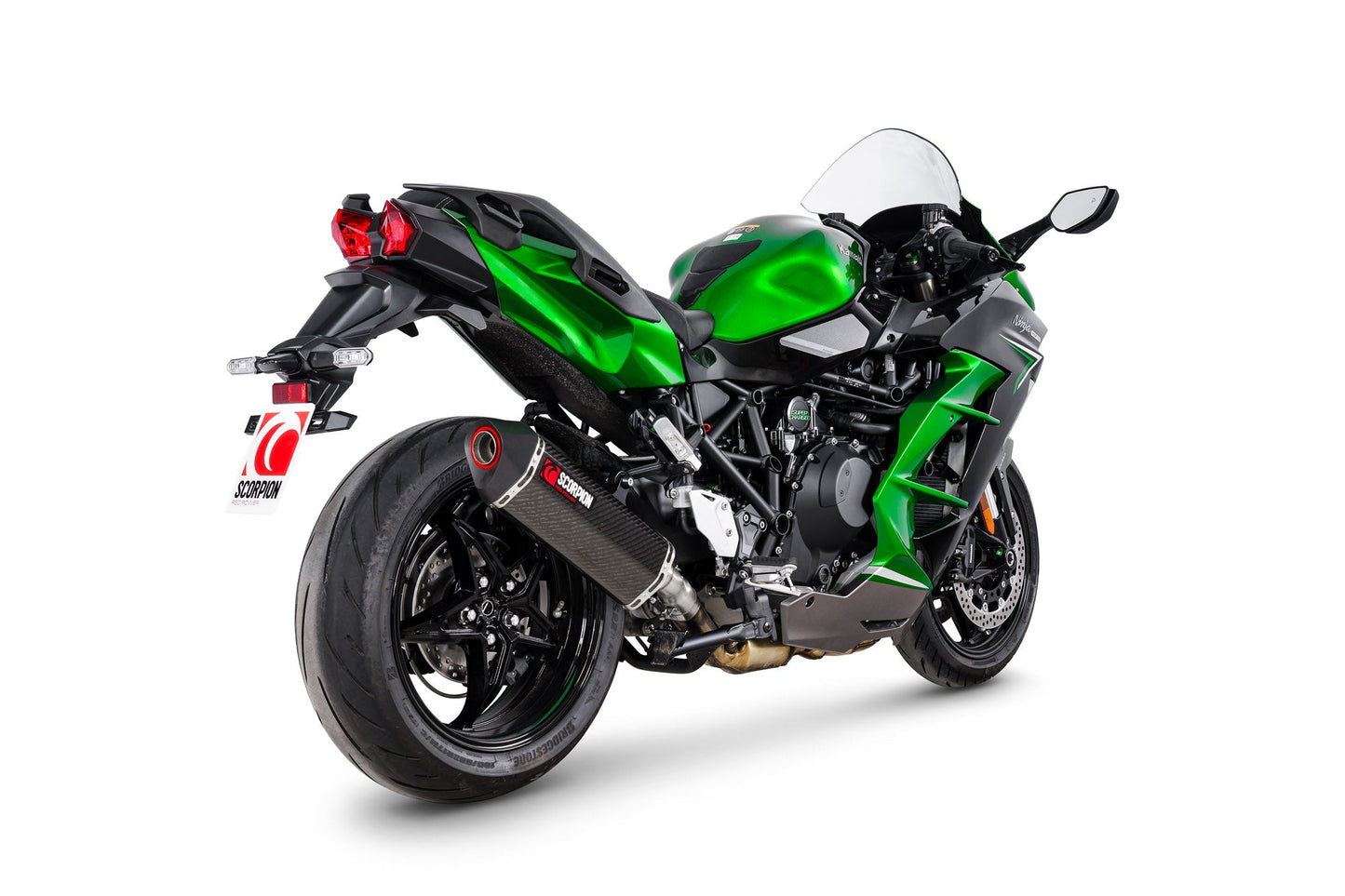 Kawasaki Ninja H2 SX Serket Parallel Slip-on - Carbon Fibre Sleeve - Scorpion Exhaust