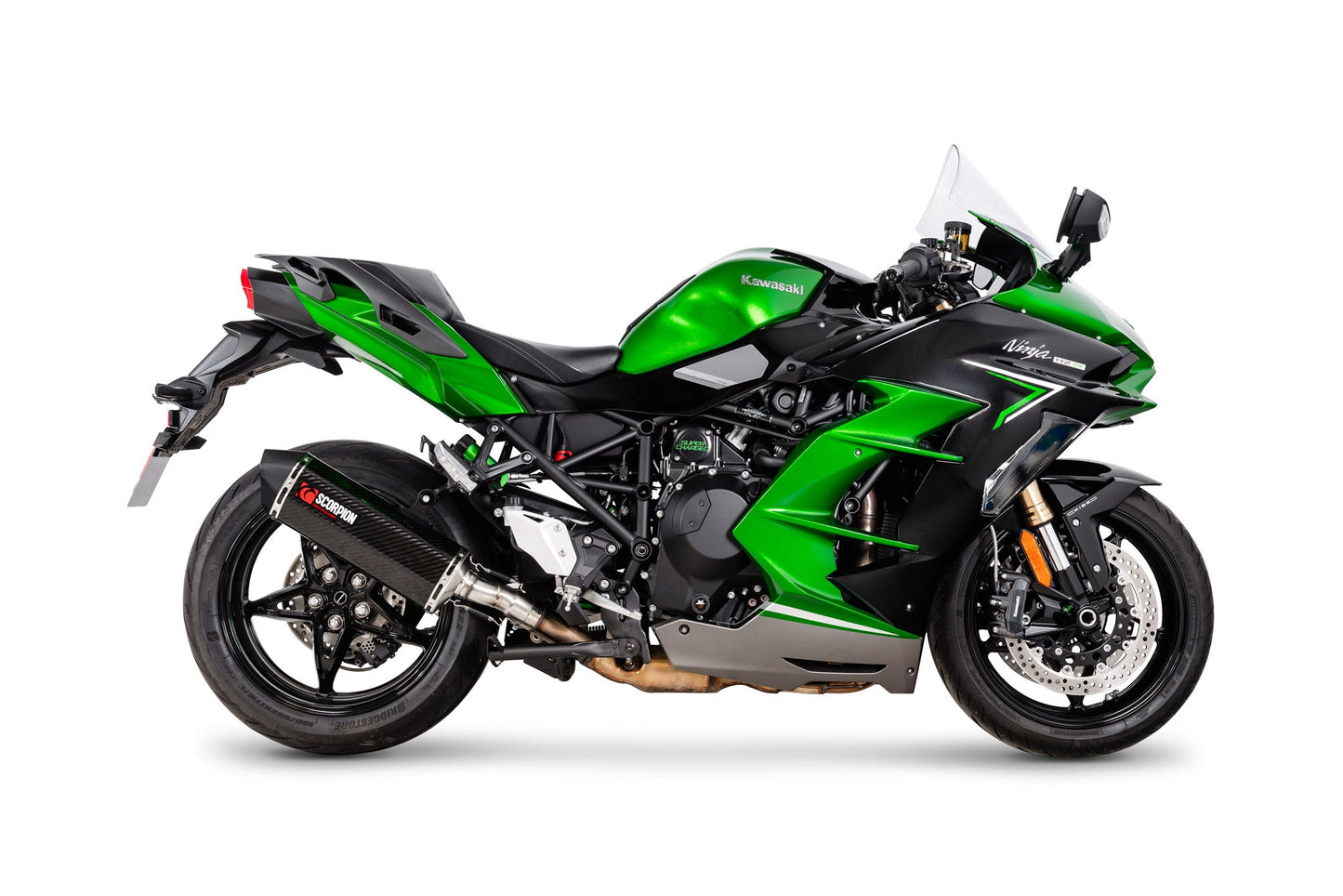 Kawasaki Ninja H2 SX Serket Parallel Slip-on - Carbon Fibre Sleeve - Scorpion Exhaust