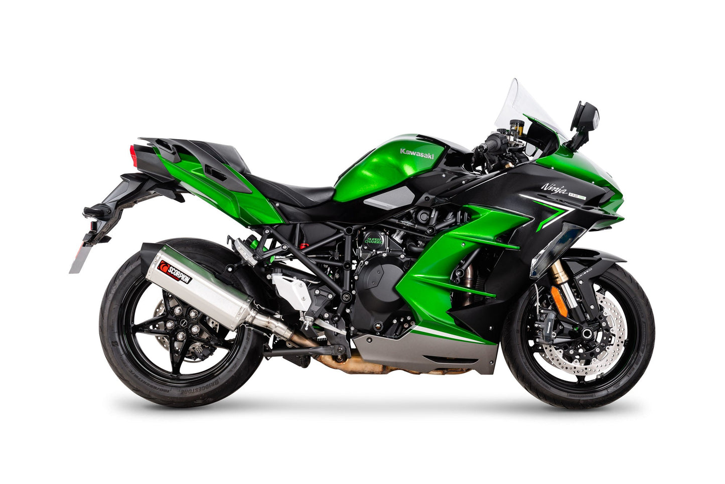 Kawasaki Ninja H2 SX Serket Parallel Slip-on - Stainless Steel Sleeve - Scorpion Exhaust