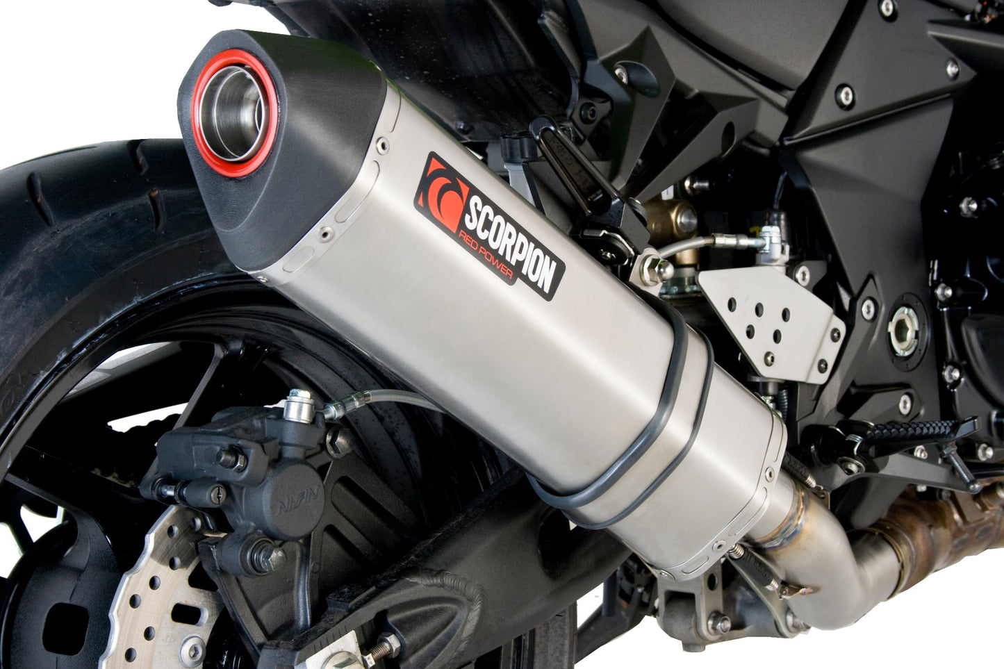 Kawasaki Z750 Serket Parallel Slip-on - Brushed Stainless Steel Sleeve - Scorpion Exhaust