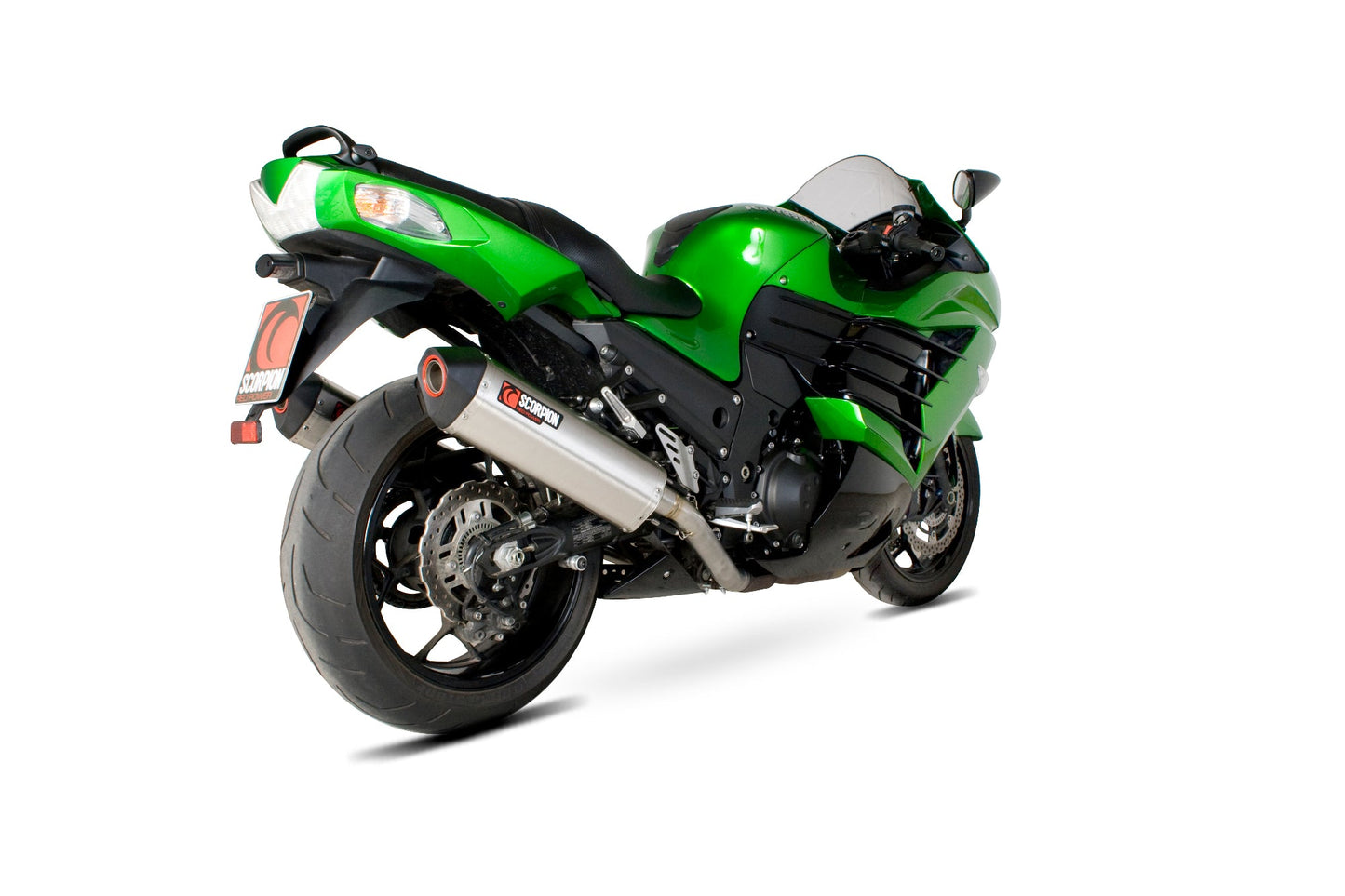 Kawasaki ZZR1400 Serket Parallel Slip-on (Pair) - Brushed Stainless Steel Sleeve - Scorpion Exhaust