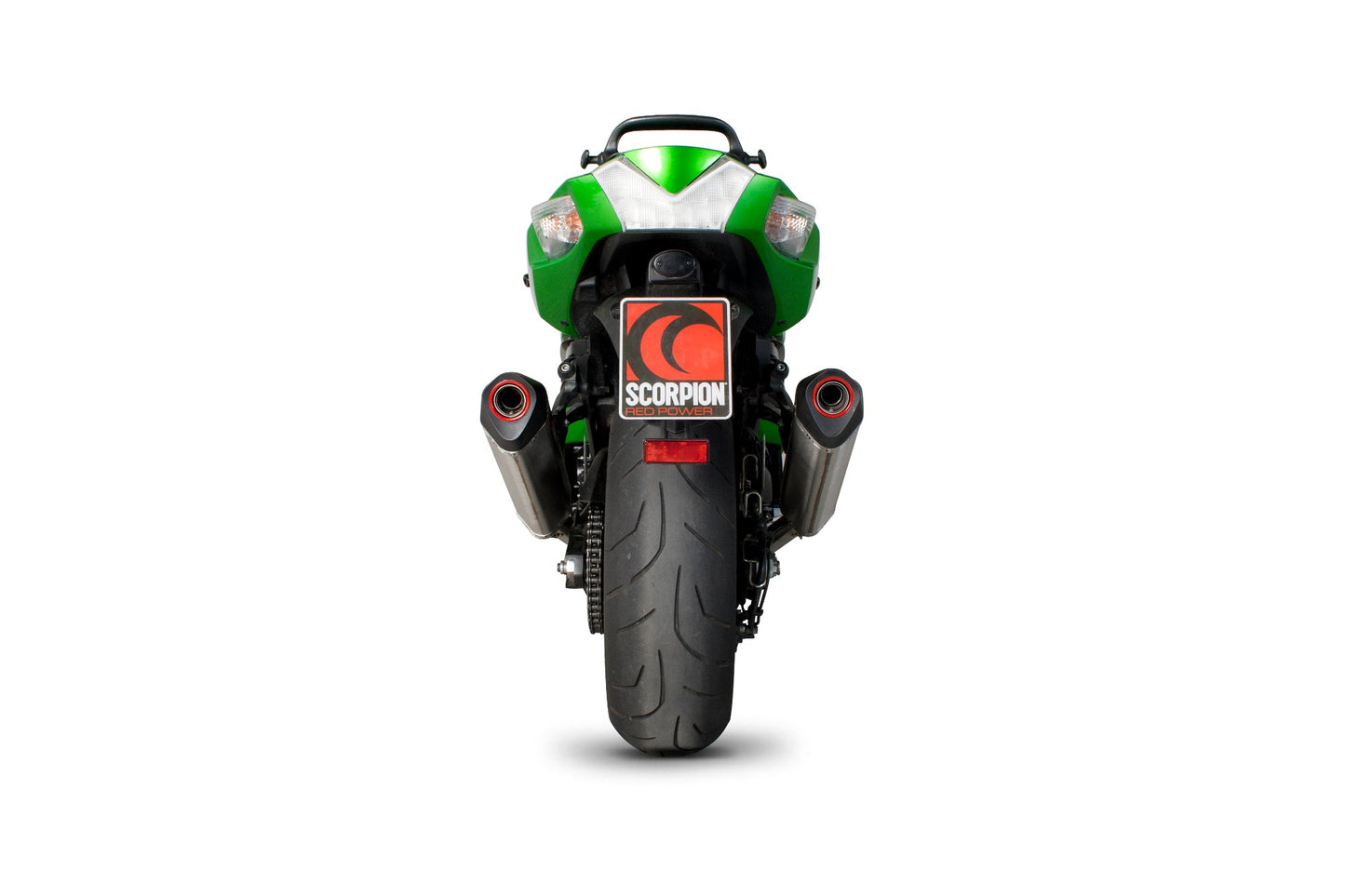Kawasaki ZZR1400 Serket Parallel Slip-on (Pair) - Brushed Stainless Steel Sleeve - Scorpion Exhaust
