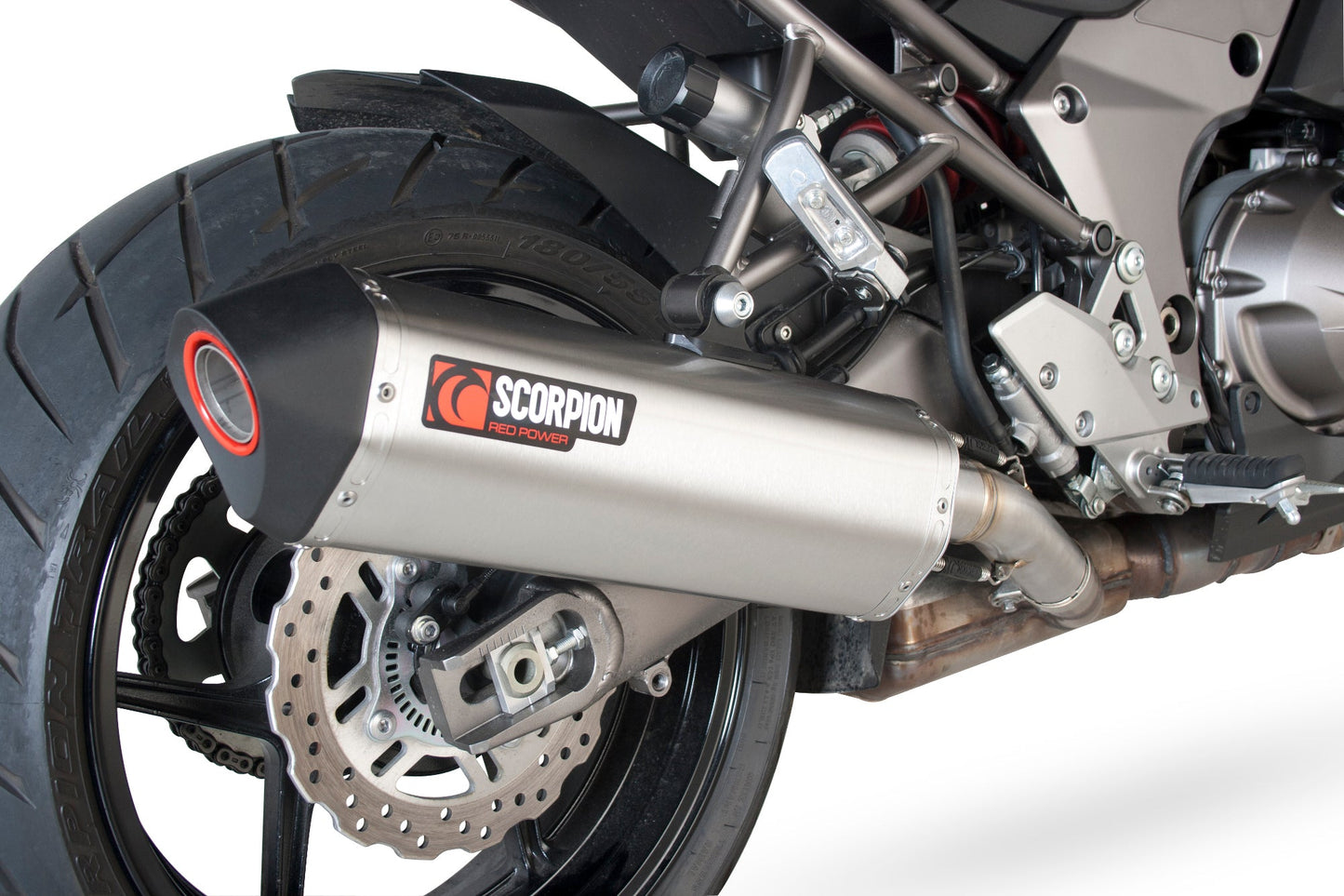 Kawasaki Versys 1000 Serket Parallel Slip-on - Brushed Stainless Steel Sleeve - Scorpion Exhaust