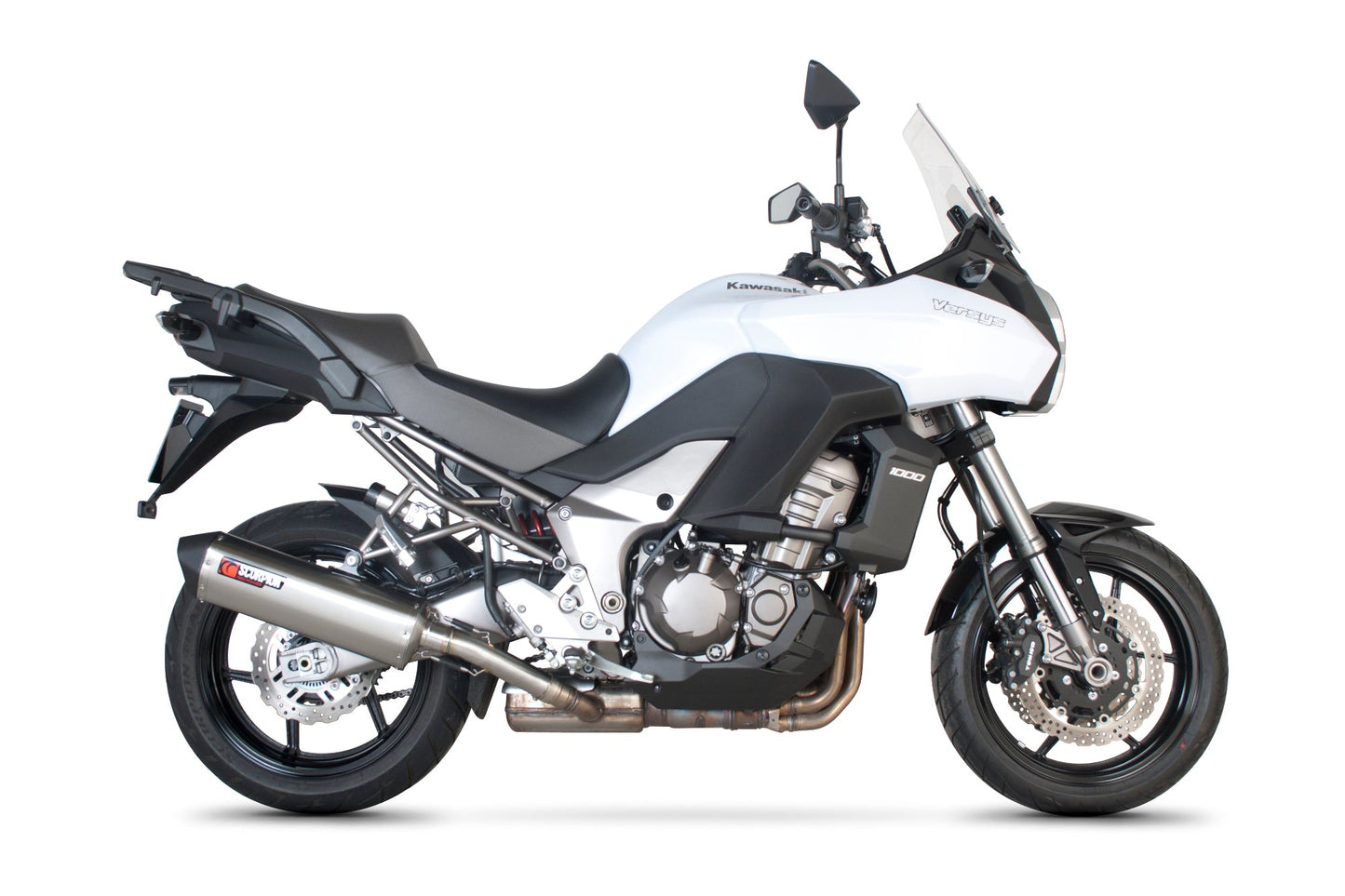 Kawasaki Versys 1000 Serket Parallel Slip-on - Brushed Stainless Steel Sleeve - Scorpion Exhaust