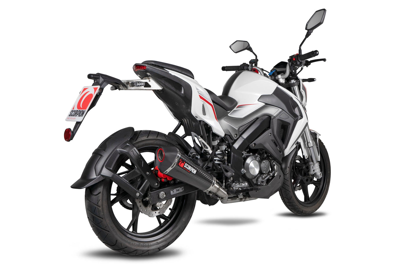Keeway RKF 125 Euro 4 model Serket Taper Full System - Carbon Fibre Sleeve - Scorpion Exhaust
