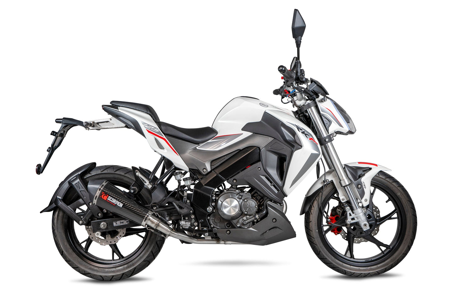 Keeway RKF 125 Euro 4 model Serket Taper Full System - Carbon Fibre Sleeve - Scorpion Exhaust