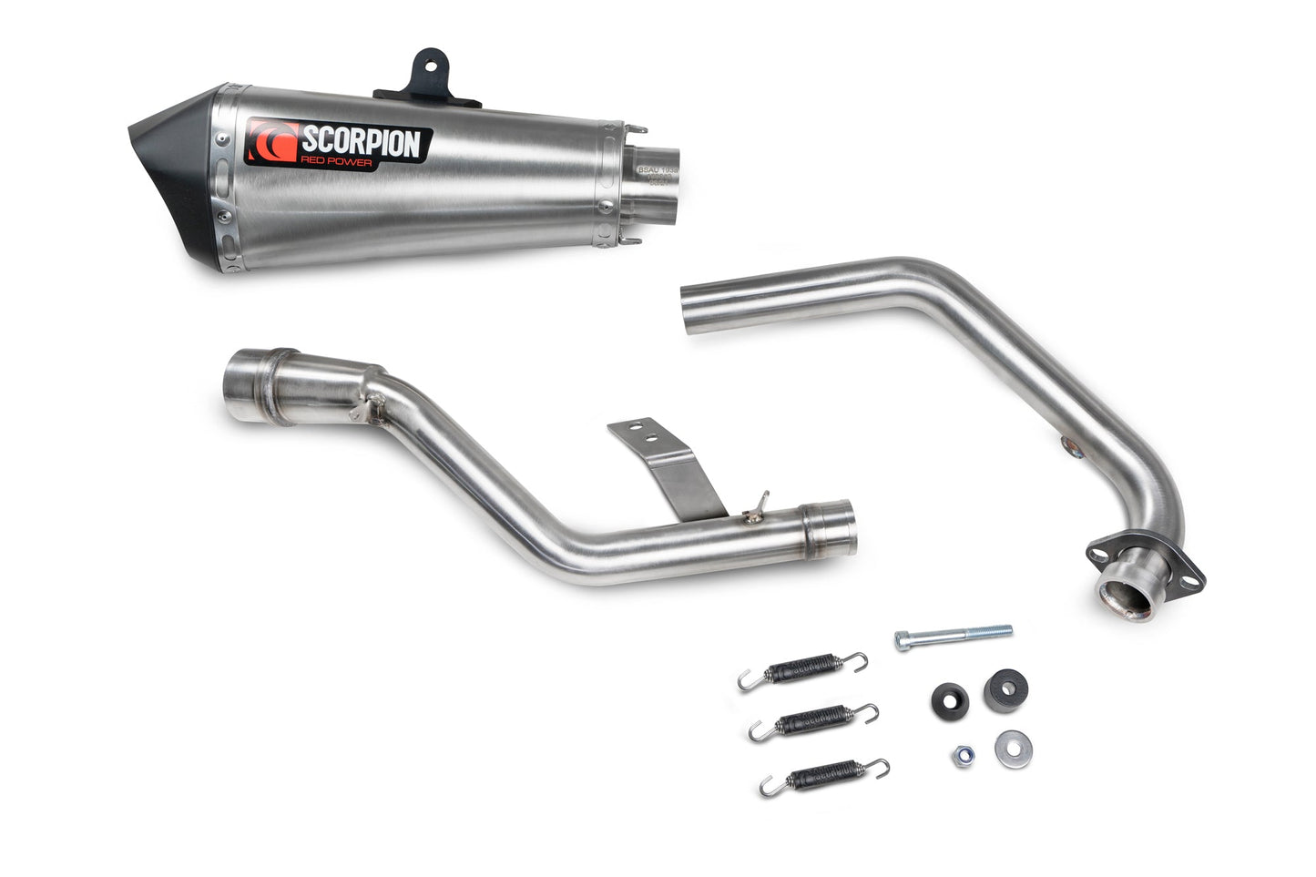 Keeway RKF 125 Euro 4 model Serket Taper Full System - Brushed Stainless Steel Sleeve - Scorpion Exhaust