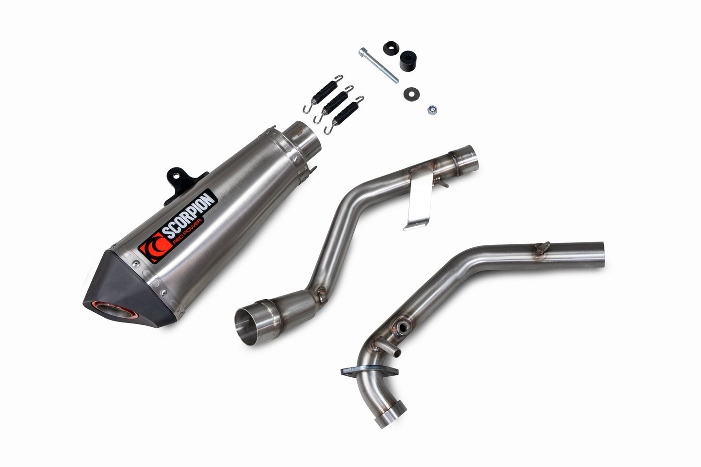 Keeway RKF 125 Euro 5 model Serket Taper Full System - Brushed Stainless Steel Sleeve - Scorpion Exhaust