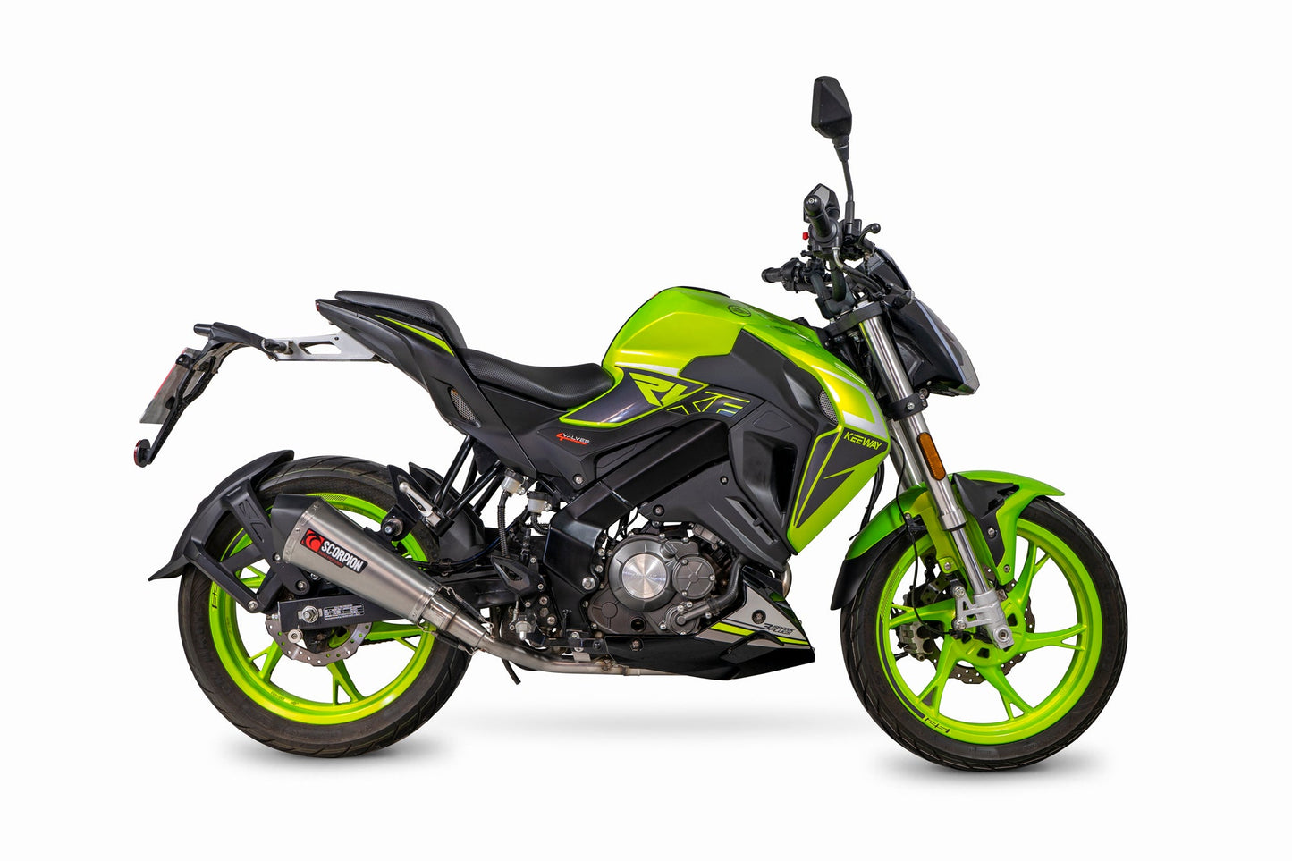 Keeway RKF 125 Euro 5 model Serket Taper Full System - Titanium Sleeve - Scorpion Exhaust