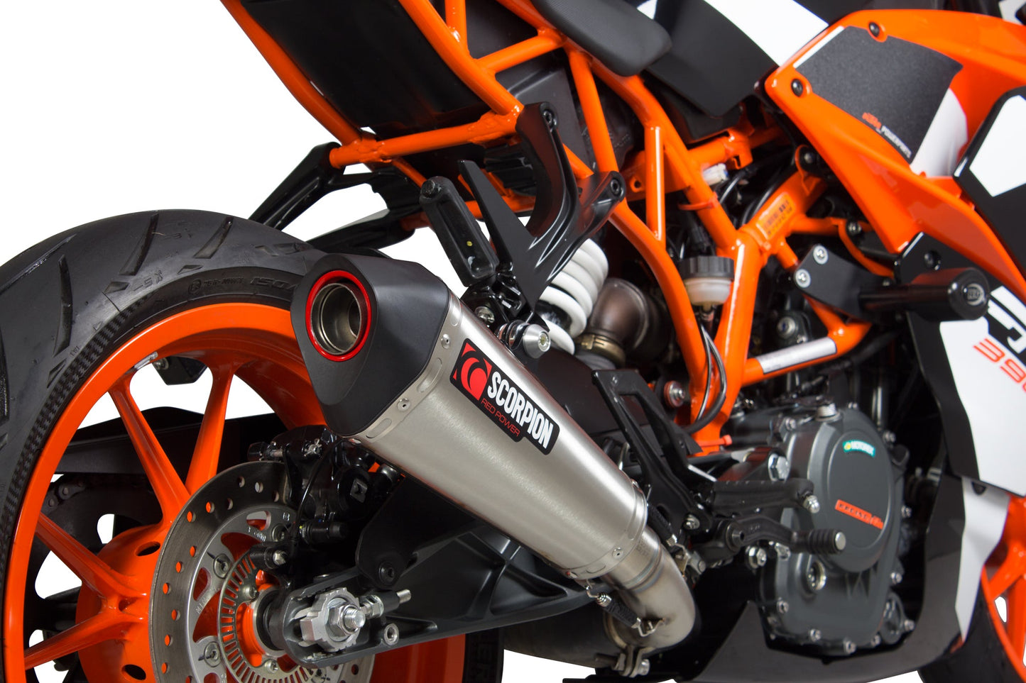 KTMRC390 Serket Taper Slip-on - Brushed Stainless Steel Sleeve - Scorpion Exhaust