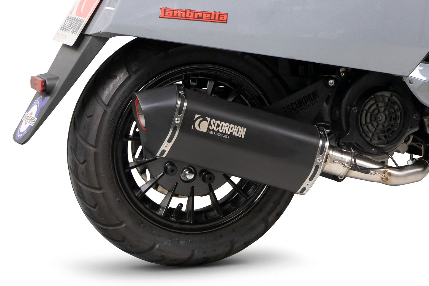 Lambretta V125 Special Serket Parallel Full System - Ceramic Black Coated Sleeve - Scorpion Exhaust
