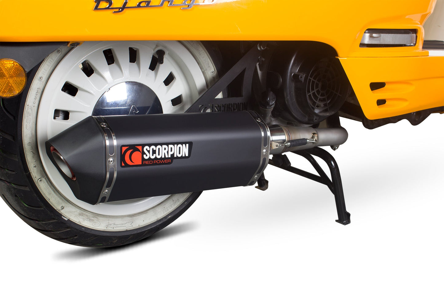 Peugeot Django 125 / Django 150 Serket Parallel Full System - Black Ceramic Coated Sleeve - Scorpion Exhaust