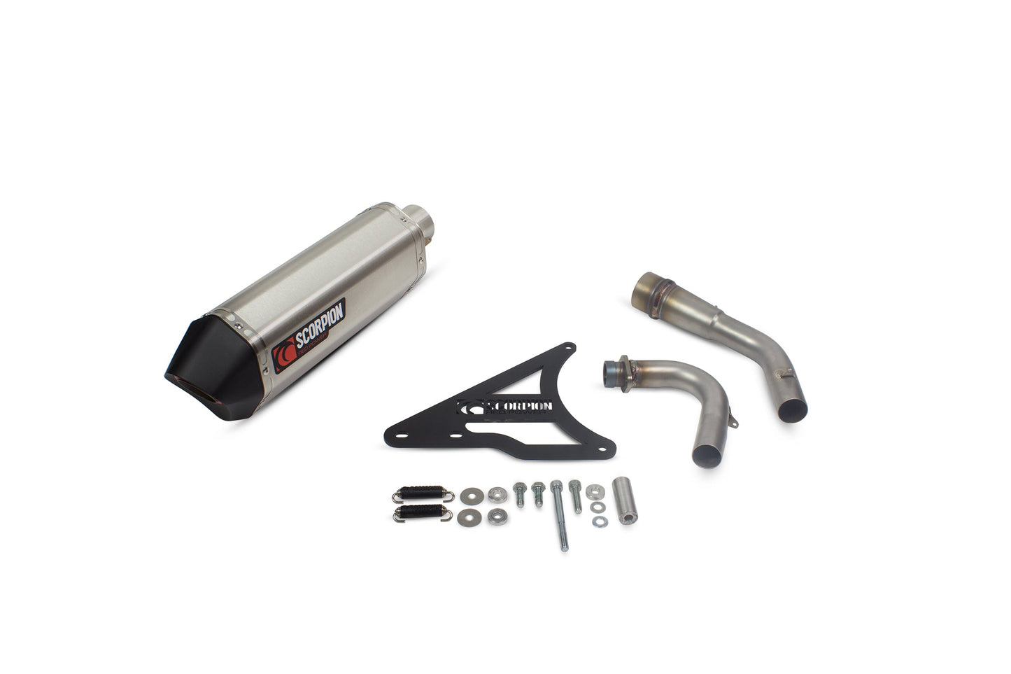 Peugeot Django 125 / Django 150 Serket Parallel Full System - Brushed Stainless Steel Sleeve - Scorpion Exhaust