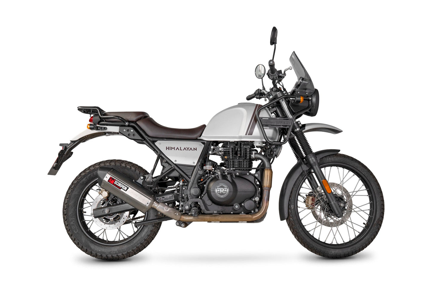 Royal Enfield Himalayan 410 Serket Slip-on - Brushed Stainless Steel Sleeve - Scorpion Exhaust