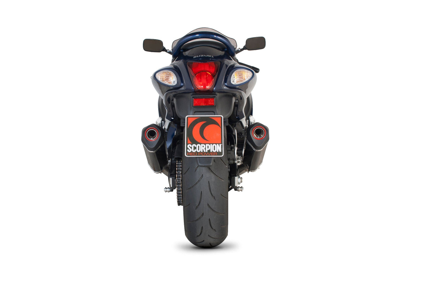 Suzuki GSX1300 R Hayabusa Serket Parallel Slip-on (Pair) - Carbon Fibre Sleeve - Scorpion Exhaust